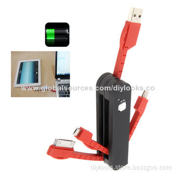 Multifunctional Travel USB Data Transfer & Charge Sync Cable w/ Micro 5-pin/Mini USB/30-pin Adapter